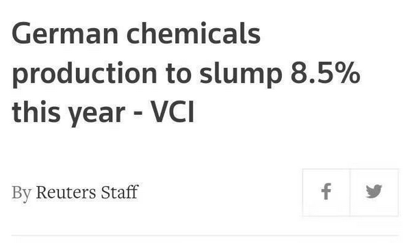 VCI：2022年德国化学品产量预计下降8.5%