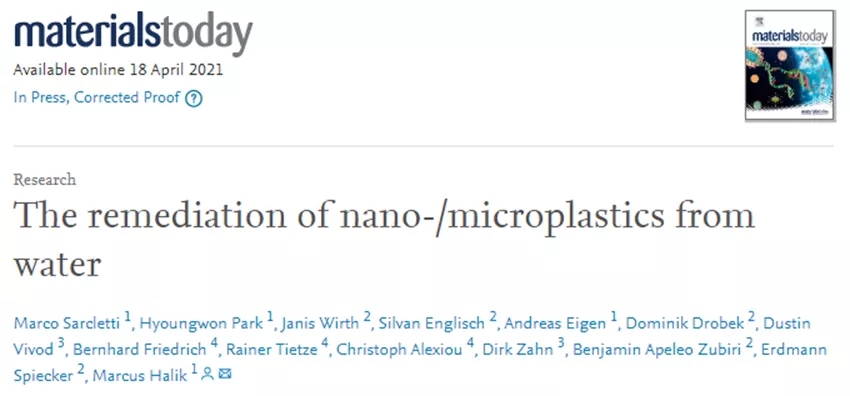 还担心喝到纳米塑料颗粒？科学家开发出10分钟去除水中微/纳塑