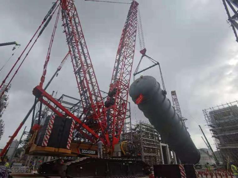 天津石化环氧丙烷项目大件吊装工作已完成过半