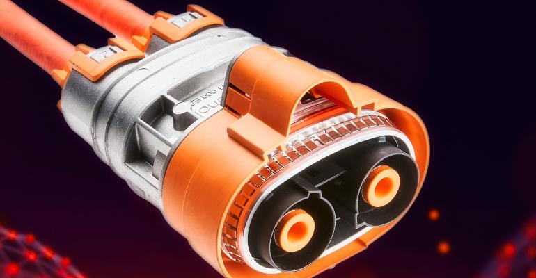 朗盛开发电动汽车中有色聚酰胺连接器电缆束