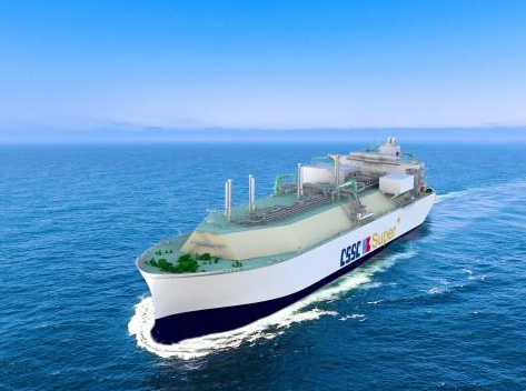 世界上最新的中国第五代大型LNG船正在上海建造