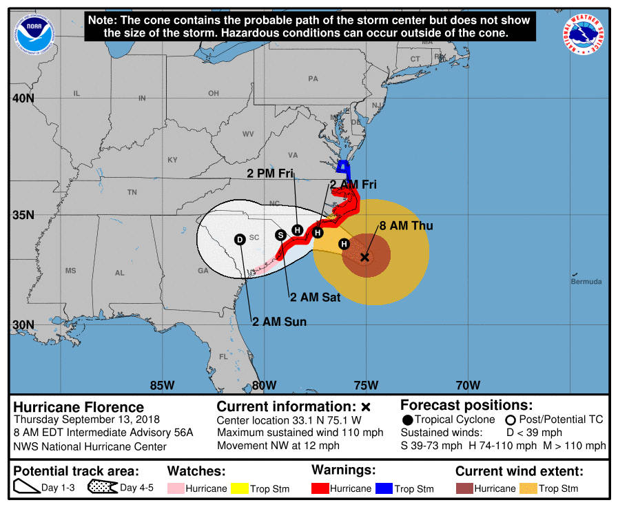 飓风“弗洛伦萨”登陆美国南北卡罗来纳海岸