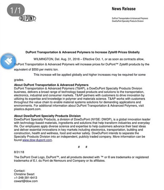 PA66价钱涨幅或超市场预期