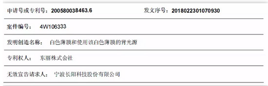 东丽又一篇反射膜专利被判无效！中国制造崛起